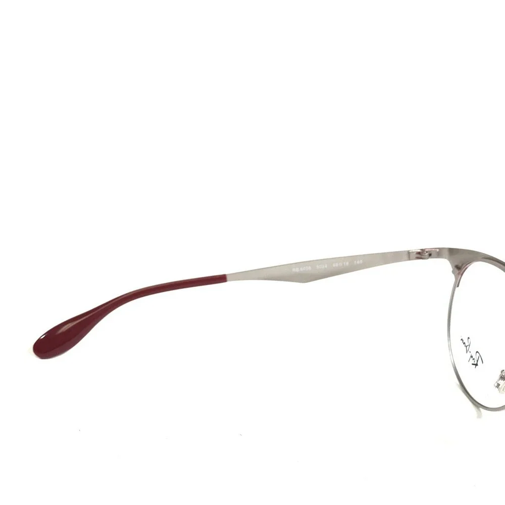 Ray-Ban Eyeglasses Frames RB6406 3024 Matte Grey Burgundy Red Round 49-18-140